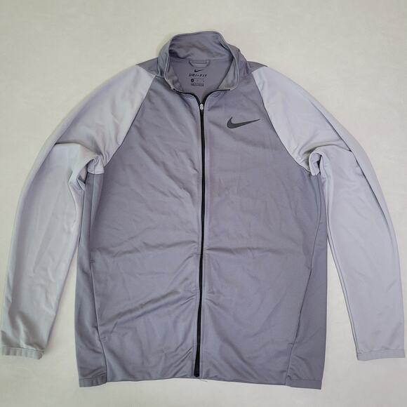 Nike Jacket Mens Medium Gray Epic Knit Gunsmoke Training Full Zip Dri-Fit - Picture 1 of 9